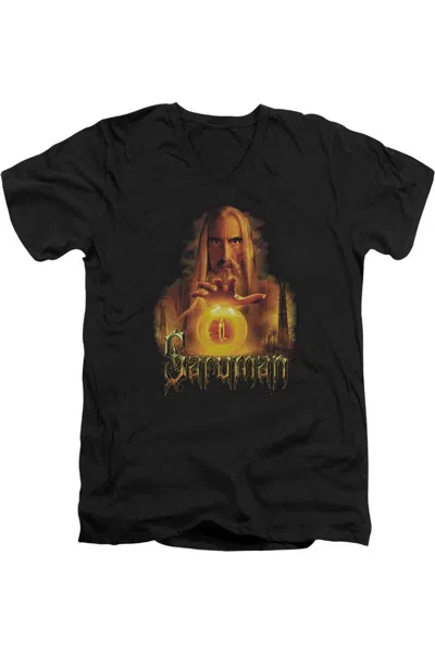 Gildan Lord Of The Rings Saruman Short Sleeve Adult V Neck Tee / T-shirt In Black