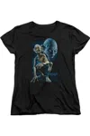 Gildan Lord Of The Rings Smeagol Short Sleeve Womens Tee / T-shirt In Black