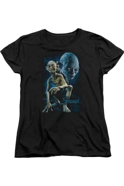 Gildan Lord Of The Rings Smeagol Short Sleeve Womens Tee / T-shirt In Black