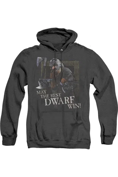 Gildan Lord Of The Rings The Best Dwarf Adult Heather Hoodie / Hooded Sweatshirt In Black