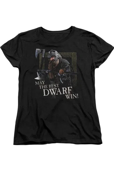 Gildan Lord Of The Rings The Best Dwarf Short Sleeve Womens Tee / T-shirt In Black