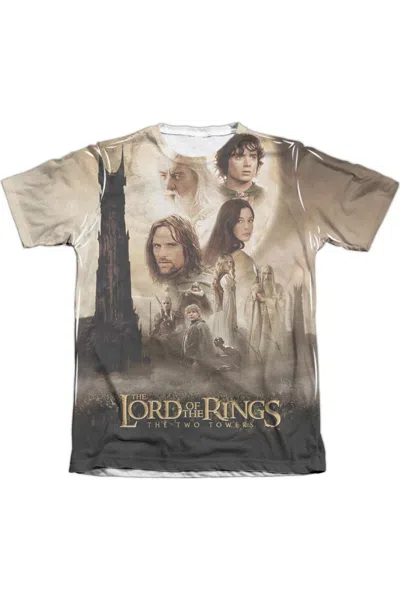 Gildan Lord Of The Rings Towers Poster Adult Poly/cotton Short Sleeve Tee / T-shirt In White