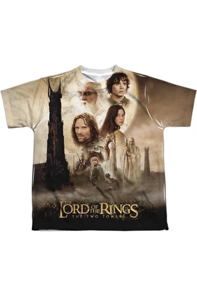 Gildan Kids' Lord Of The Rings Towers Poster Short Sleeve Youth Poly Crew Tee / T-shirt In Neutral