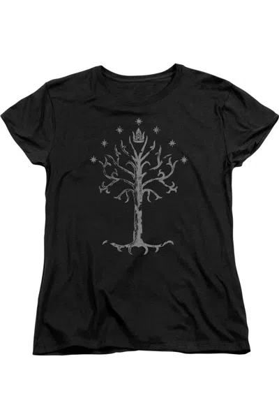 Gildan Lord Of The Rings Tree Of Gondor Short Sleeve Womens Tee / T-shirt In Black