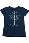Gildan Lord Of The Rings Tree Of Gondor Short Sleeve Womens Tee / T-shirt In Blue