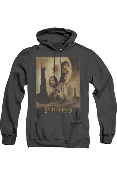 Gildan Lord Of The Rings Two Towers Poster Adult Heather Hoodie In Black