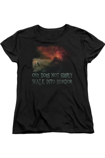 Gildan Lord Of The Rings Walk In Mordor Short Sleeve Womens Tee / T-shirt In Black