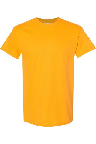 Gildan Mens Heavy Cotton Short-sleeved T-shirt In Gold