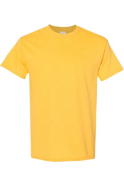 Gildan Mens Heavy Cotton Short-sleeved T-shirt In Yellow