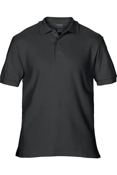 Gildan Mens Premium Cotton Sport Double Pique Polo Shirt In Black