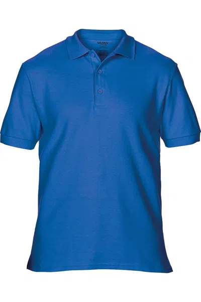 Gildan Mens Premium Cotton Sport Double Pique Polo Shirt In Blue