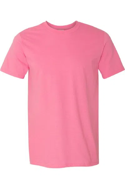 Gildan Mens Short Sleeve Soft-style T-shirt In Pink