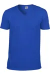 Gildan Mens Soft Style V-neck Short Sleeve T-shirt In Blue