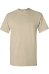 Gildan Mens Ultra Cotton Short Sleeve T-shirt In Beige