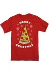 Gildan Merry Christmus Christmas Pizza Unisex Adult T-shirt In Red