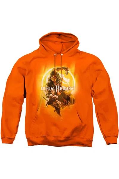 Gildan Mortal Kombat 11 From The Flames Adult Pull Over Hoodie / Hooded Sweatshirt In Orange