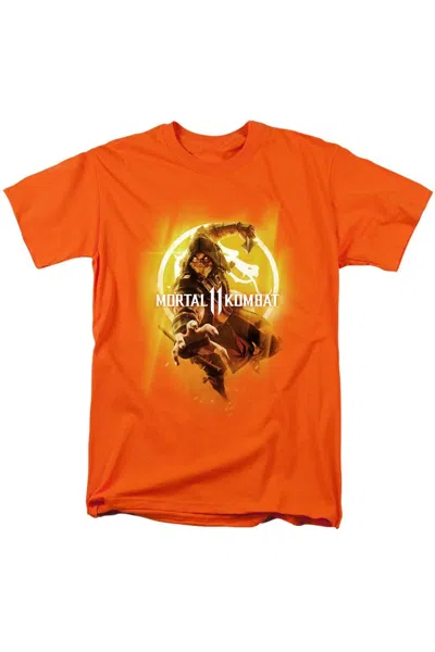Gildan Mortal Kombat 11 From The Flames Short Sleeve Adult Tee / T-shirt In Orange