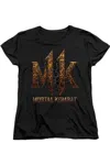 Gildan Mortal Kombat 11 Mk11 Lava Short Sleeve Women´s Tee / T-shirt In Black