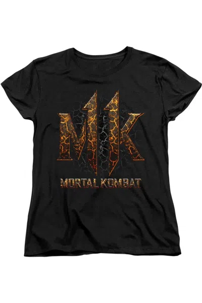 Gildan Mortal Kombat 11 Mk11 Lava Short Sleeve Women´s Tee / T-shirt In Black