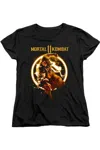 Gildan Mortal Kombat 11 Scorpion Flames Short Sleeve Women´s Tee / T-shirt In Black