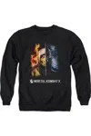 Gildan Mortal Kombat Fire And Ice Adult Crewneck Sweatshirt In Black