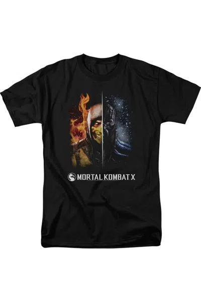 Gildan Mortal Kombat Fire And Ice Short Sleeve Adult Tee / T-shirt In Black