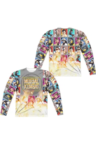 Gildan Mortal Kombat Klassic Choose Your Fighter (front/back Print) Long Sleeve Adult Poly Crew Tee / T-shi In Multi