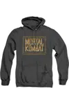 Gildan Mortal Kombat Klassic Insert Coin Adult Heather Hoodie / Hooded Sweatshirt In Black