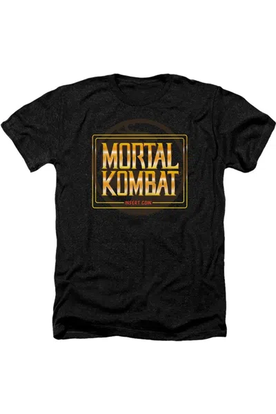Gildan Mortal Kombat Klassic Insert Coin Adult Heather Tee / T-shirt In Black