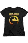 Gildan Mortal Kombat Klassic Logo Short Sleeve Women´s Tee / T-shirt In Black