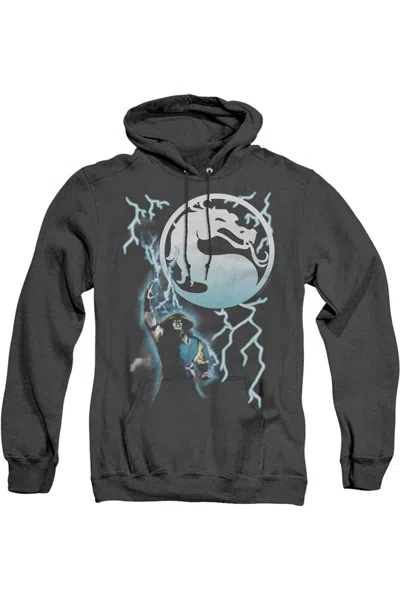 Gildan Mortal Kombat Klassic Raiden Adult Heather Hoodie / Hooded Sweatshirt In Black