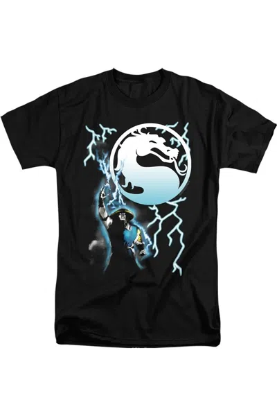 Gildan Mortal Kombat Klassic Raiden Short Sleeve Adult Tall Tee / T-shirt In Black