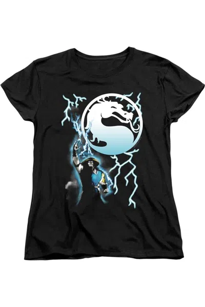 Gildan Mortal Kombat Klassic Raiden Short Sleeve Women´s Tee / T-shirt In Black