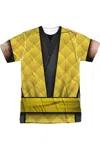 Gildan Mortal Kombat Klassic Scorpion Outfit Short Sleeve Adult Poly Crew Tee / T-shirt In White