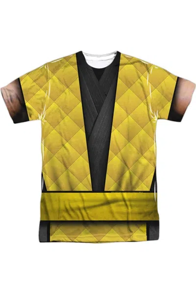 Gildan Mortal Kombat Klassic Scorpion Outfit Short Sleeve Adult Poly Crew Tee / T-shirt In White