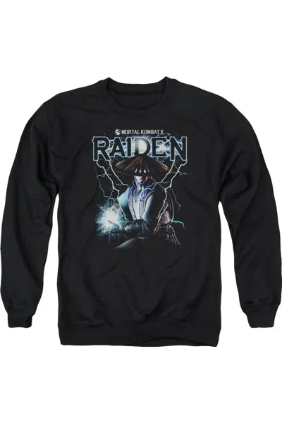 Gildan Mortal Kombat Raiden Adult Crewneck Sweatshirt In Black