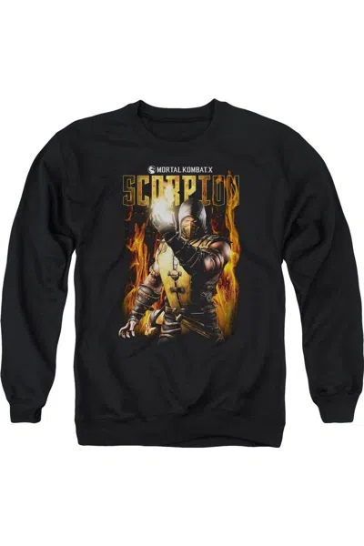 Gildan Mortal Kombat Scorpion Adult Crewneck Sweatshirt In Black
