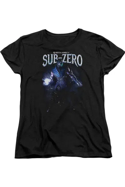 Gildan Mortal Kombat Sub Zero Short Sleeve Womens Tee / T-shirt In Black