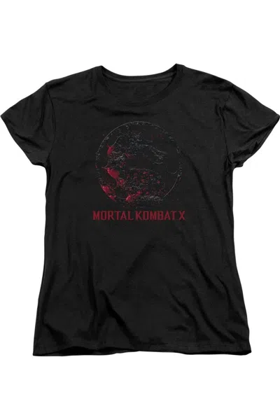 Gildan Mortal Kombat X Bloody Seal Short Sleeve Womens Tee / T-shirt In Black