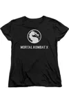 Gildan Mortal Kombat X Dragon Logo Short Sleeve Womens Tee / T-shirt In Black