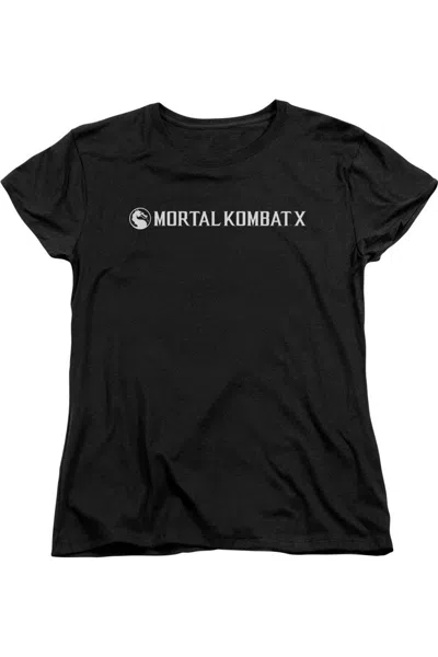 Gildan Mortal Kombat X Horizontal Logo Short Sleeve Womens Tee / T-shirt In Black