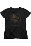 Gildan Mortal Kombat X Metal Seal Short Sleeve Womens Tee / T-shirt In Black