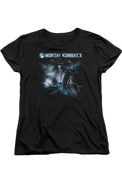 Gildan Mortal Kombat X Raiden Short Sleeve Womens Tee / T-shirt In Black