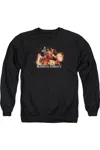 Gildan Mortal Kombat X Scorpio Flames Adult Crewneck Sweatshirt In Black
