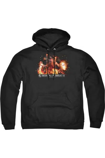 Gildan Mortal Kombat X Scorpio Flames Adult Pull Over Hoodie / Hooded Sweatshirt In Black