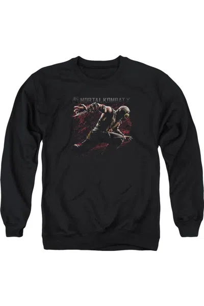 Gildan Mortal Kombat X Scorpion Lunge Adult Crewneck Sweatshirt In Black