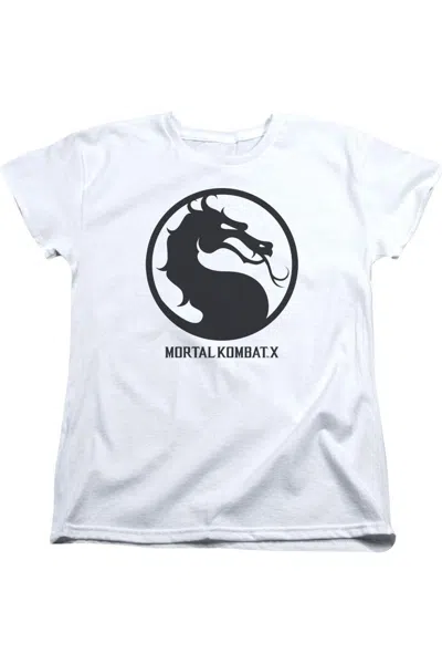 Gildan Mortal Kombat X Seal Short Sleeve Womens Tee / T-shirt In White