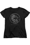 Gildan Mortal Kombat X Stone Seal Short Sleeve Womens Tee / T-shirt In Black