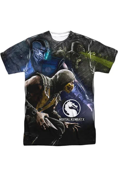Gildan Mortal Kombat X Three Of A Kind Short Sleeve Adult Poly Crew Tee / T-shirt In White