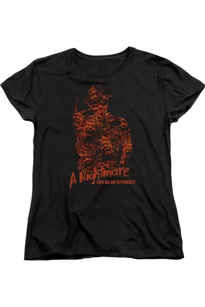 Gildan Nightmare On Elm Street Chest Of Souls Short Sleeve Women´s Tee / T-shirt In Black
